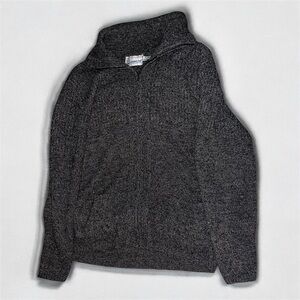 London Fog Men’s Large Heather Gray Quarter Zip Knit Sweater Pullover